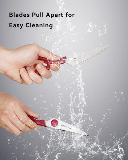 Kitchen Scissors for Food, HUNTER.DUAL Heavy Duty Come Apart Poultry Shears for Cooking, All Purpose for Cutting Chicken, Meat, Fish & Vegetables (Auqa, 8.35 Inch)