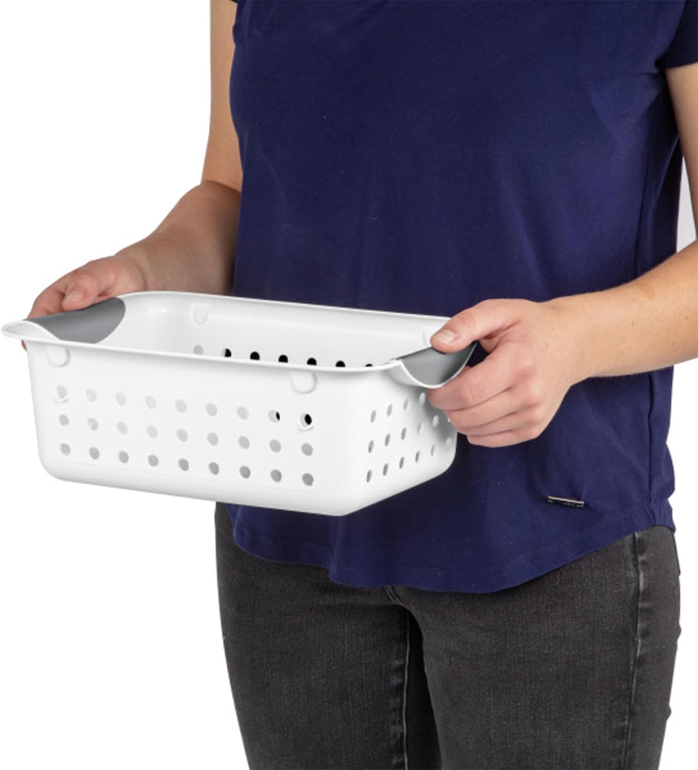Sterilite 6-Pack Medium Ultra Basket, Open Top Plastic Storage Organizer, White - Classic Baskets for Organizing Countertops, Pantry Shelves, Kitchen Cabinets, Laundry Rooms or Home Offices