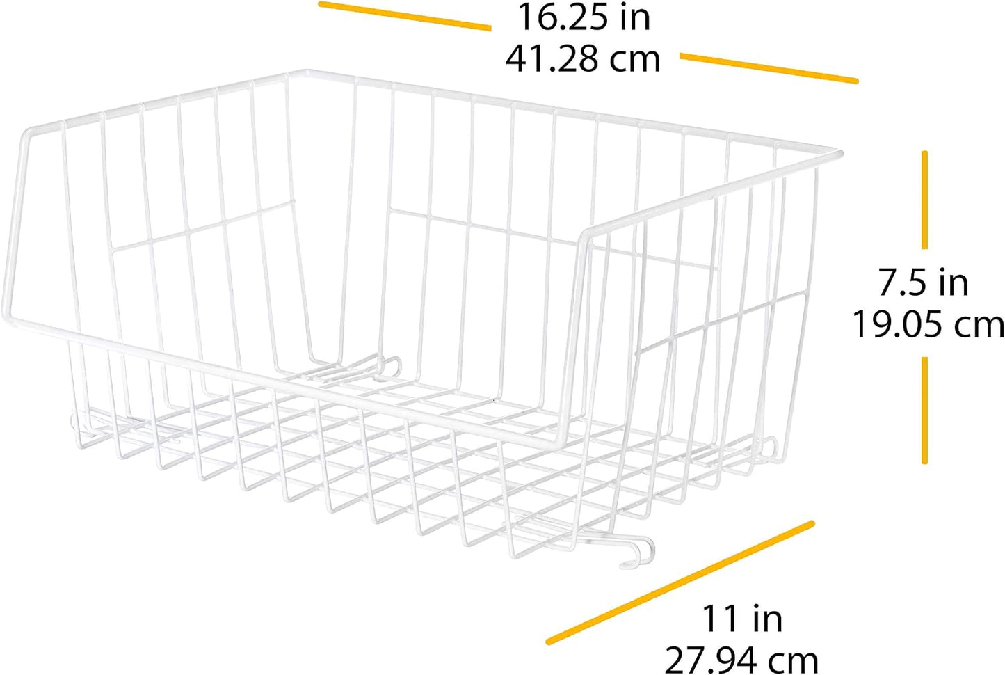 Whitmor Wire Stackable Basket, White