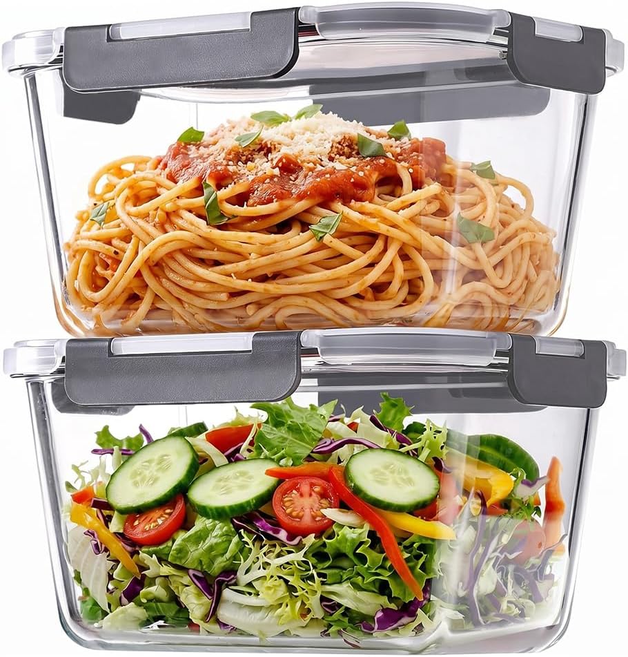 Ankou Airtight Food Storage Container Sets with Lids 6Pcs Pop Containers for Kitchen Pantry Organization BPA-Free Stackable Kitchen Storage Containers for Cereal Flour Sugar (0.5, 1.2, 1.8qt)*2