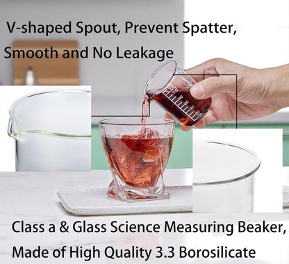 Ackers Etched Graduated Glass Measuring Cup - V-Shaped Spout- High Borosilicate Glass Measuring Cup for Kitchen or Dining, Easy to Read,1000 ML (32 Oz, 4 Cup)