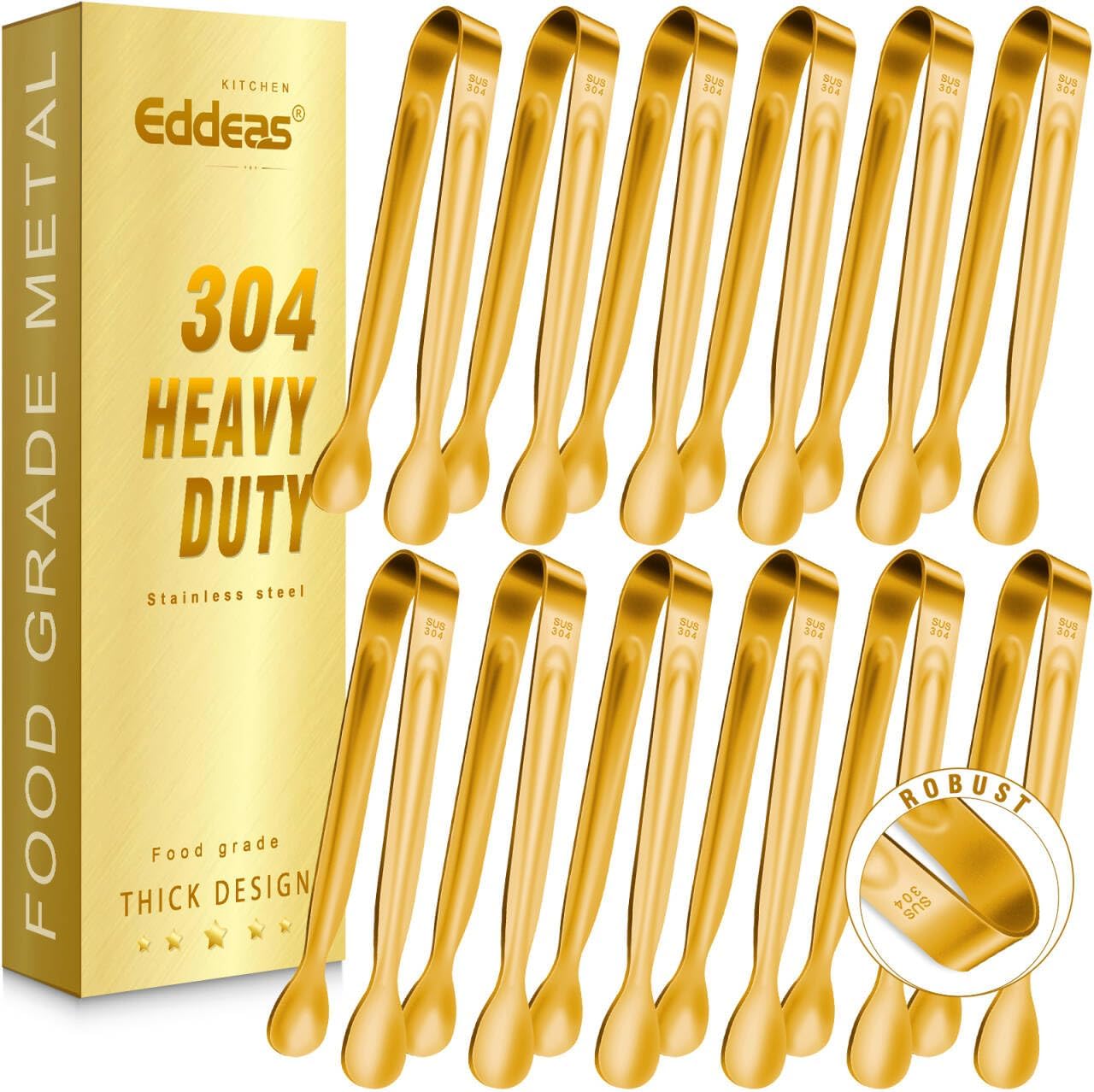 Eddeas Kitchen Tweezers Tongs, Cooking Tweezers Stainless Steel - 3 Size 12'' 10'' & 8 inch Ideal for Meat, pasta, plating and pinching delicate small pieces of food, Set of 3