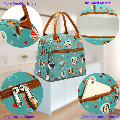 FlowFly Insulated Lunch Cooler Bag - Tote Bag Organizer for Women/Men, Black - Colors A