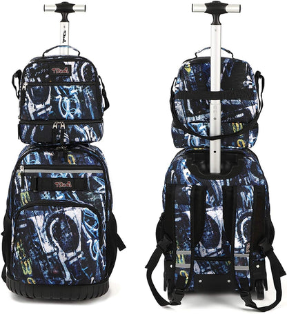 Tilami Lunch Bags Insulated Adjustable Strap Zipper, Two Compartments Cooler Bags, Bento Bags for Kids Toddlers (Blue)