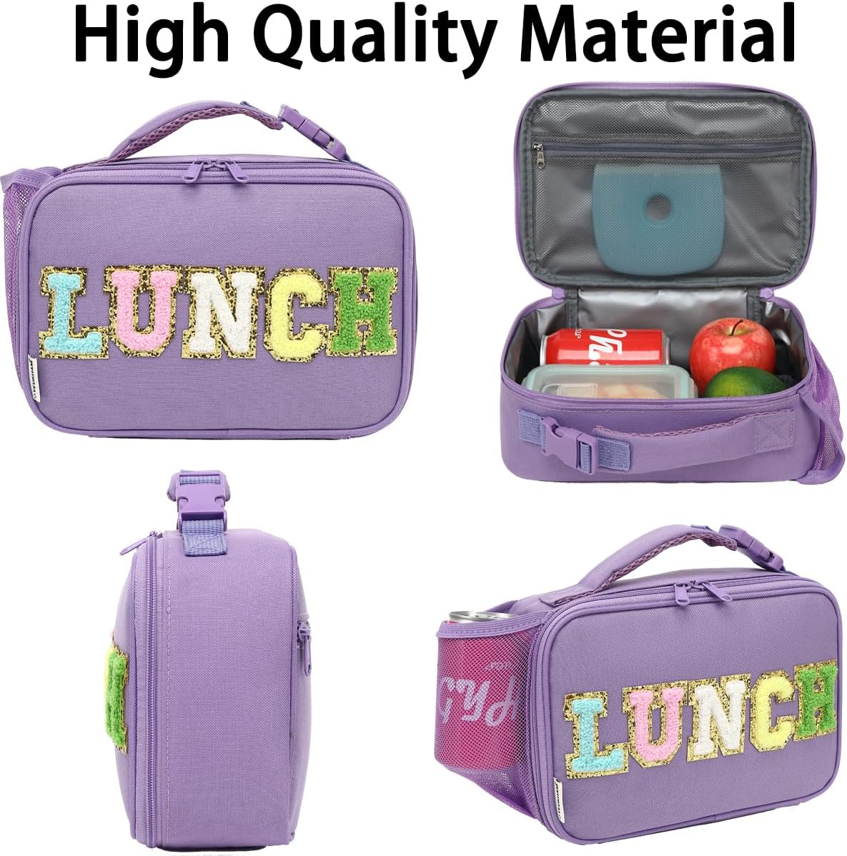 GYEUKHAM Insulated Lunch Box for School, Thermal Reusable Durable Freezable Lunch Bags for Kids Boys Girls Men Women - Small Soft Cooler Portable Lunch Tote Kit for Work Picnic Travel,Black
