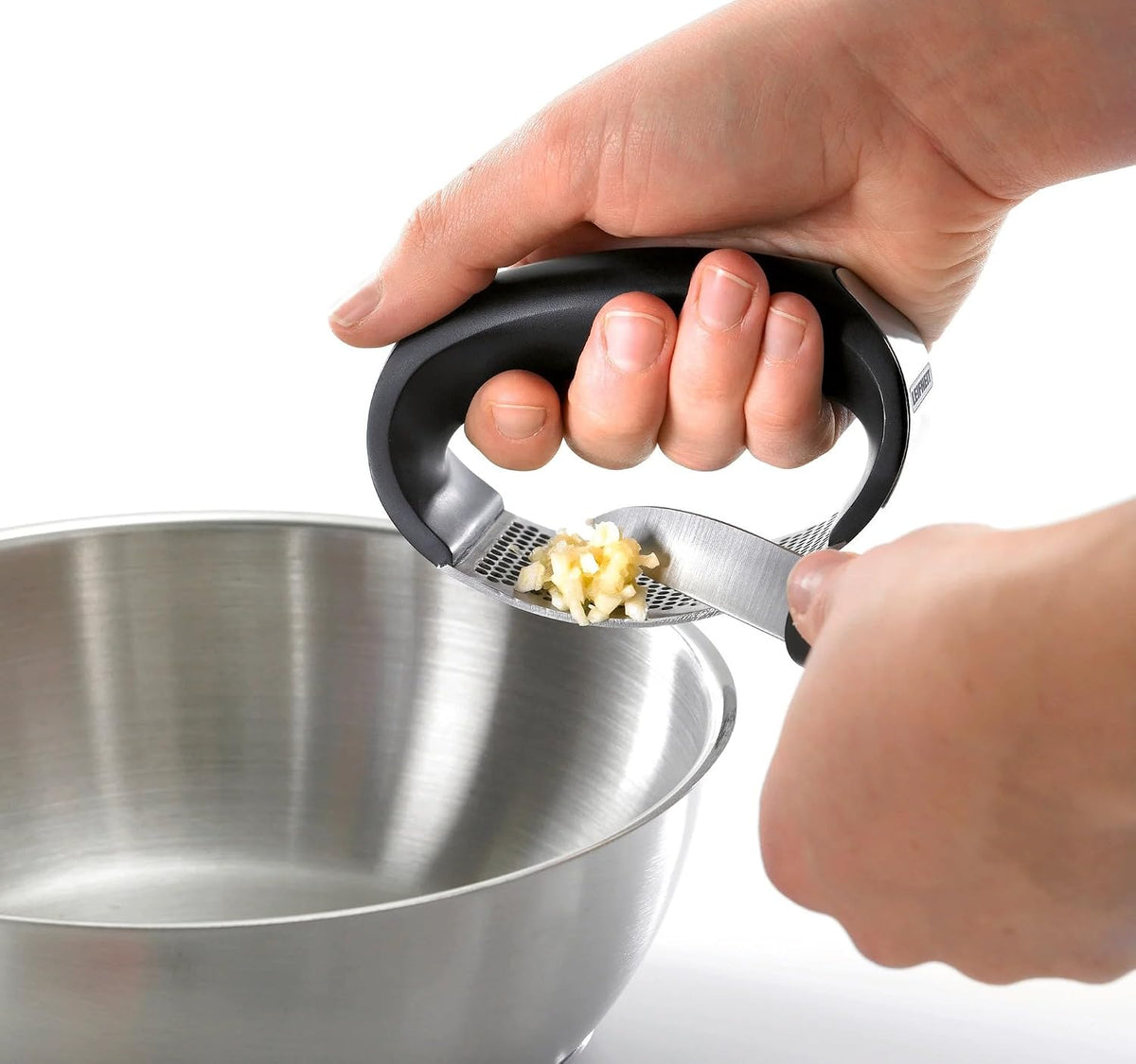Garlic-King Proline Garlic Press Rocker, Black/Silver - Time Saving