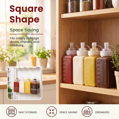 OAMCEG 20oz Condiment Squeeze Bottles, Plastic Sauce Bottles(0.6L)
