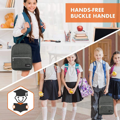 opux Lunch Box for Girls Boys Kids, Insulated Leakproof Lunch Bag, Reusable Teen Lunch Boxes for School, Medium Large lunchbox for Women Men Adult for Work with Front Back Pocket (Purple)