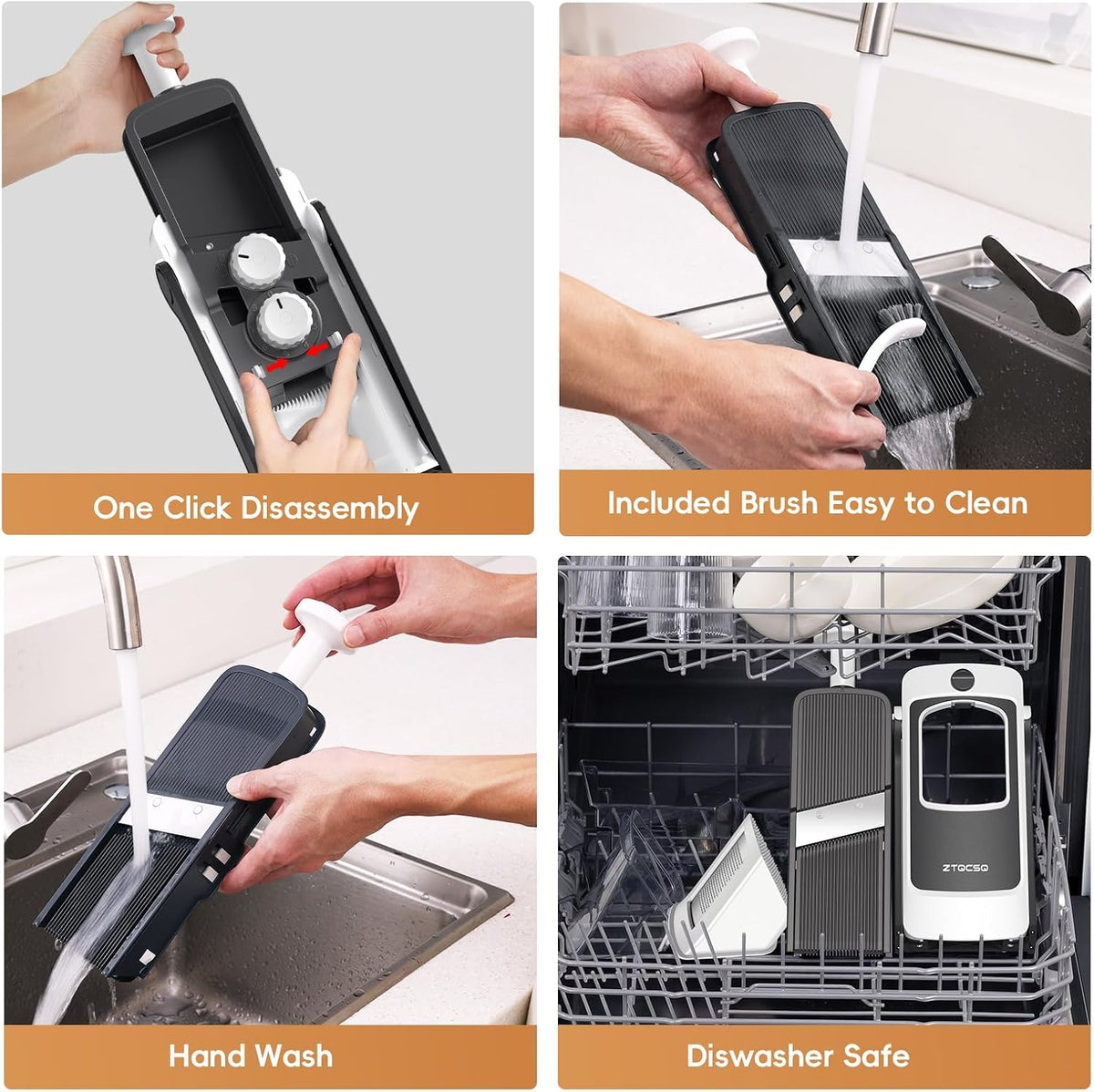 Safe Mandoline Slicer for Kitchen, Vegetable & Food Cutter, Easy to Clean