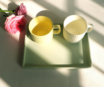 White Serving Tray (13.5 x 9.6 inch) for Serving Accessory, Elegant & Stackable Plastic Tray for Spa, Coffee, Drinks, Tea, Bar, Party, Seasoning, Perfume and Display Use.