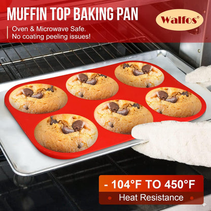 Walfos Silicone Cupcake Pan Set, 2-Piece Mini 24 Cups Muffin Baking Pan, BPA Free and Dishwasher Safe, Non-stick , Great for Making Muffin Cakes, Fat Bombs