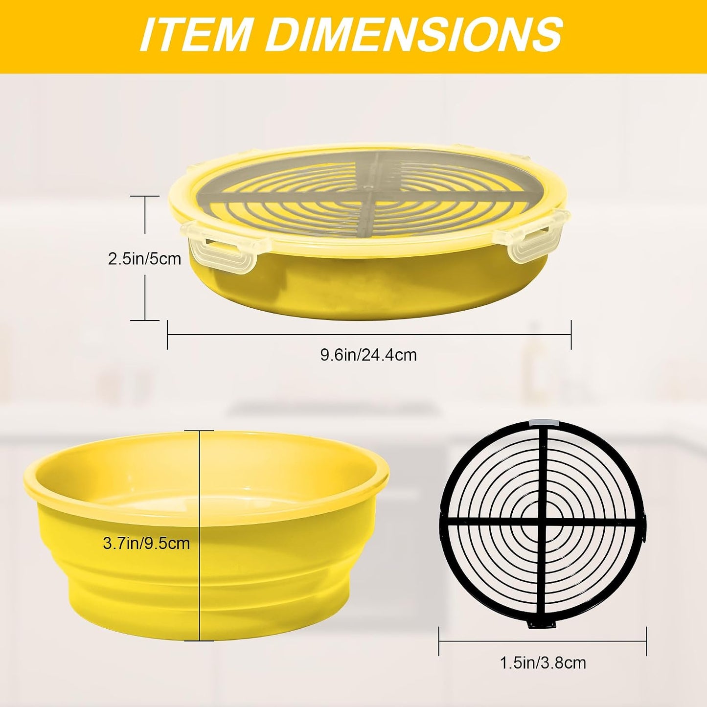 FJNATINH Collapsible Batter Bowl - Mess Free Better Breader Shaker Bowl with Lid Breading Shaker Container for Fried Fish, Fried Chicken, Onion Rings & More,No Leak,Easy to Store,Light Blue
