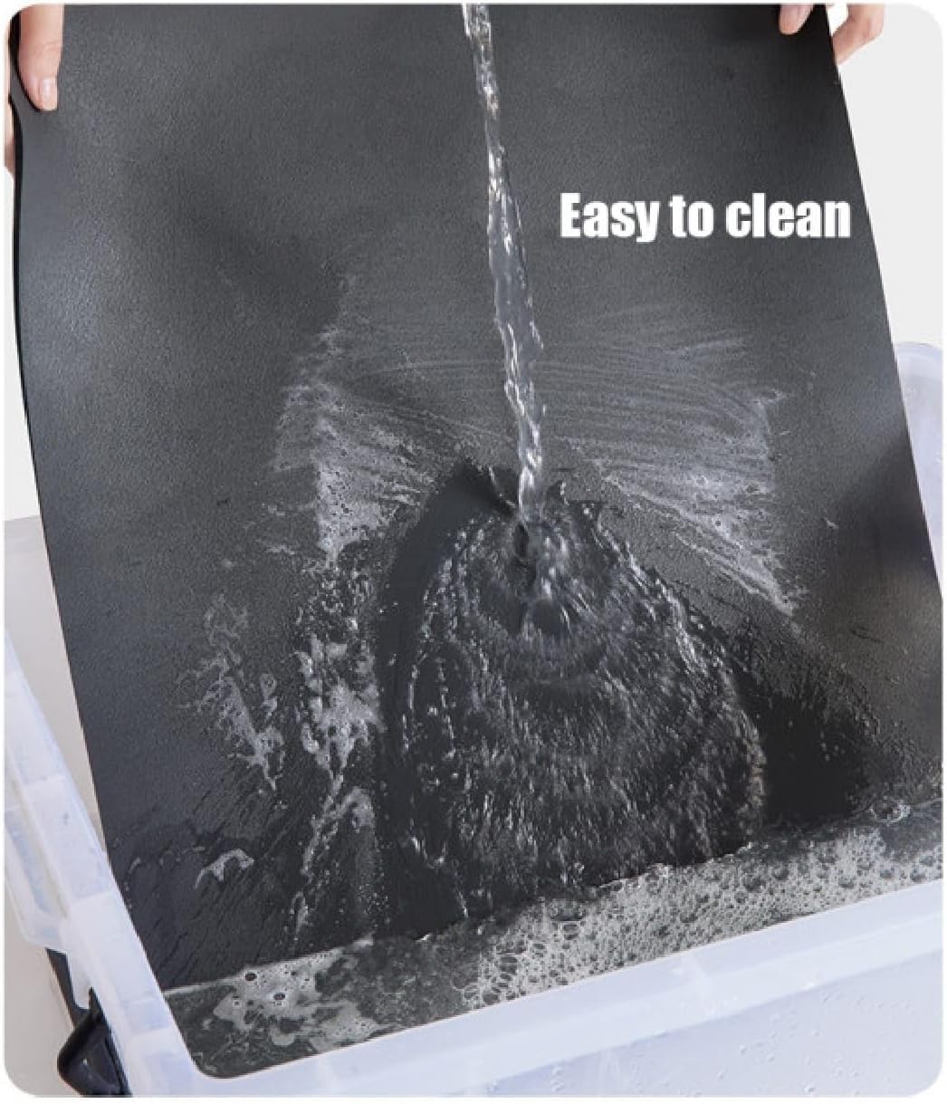 Large Kitchen Counter Mat Non Slip Surface Waterproof Cutting Board Black 40 x 60 cm 2pcs