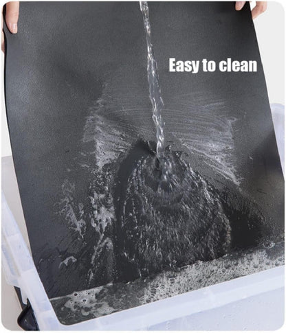 Large Kitchen Counter Mat Non Slip Surface Waterproof Cutting Board Black 40 x 60 cm 2pcs