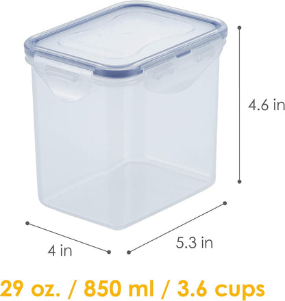 Lock & Lock Easy Essentials Food Storage Bin Set for Pasta, Flour, Sugar/Airtight Container Lids/BPA-Free/Dishwasher Safe, 8 Piece - Clear