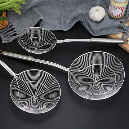 TENTA Kitchen Multi Kitchen Utensil Stainless Steel Cooking Skimmer Slotted Fish Turner Spatula Spoon Colander Drain Water Filter Spoon Hot Pot Scoop Comfortable Grip Design Strainer Ladle for Kitchen