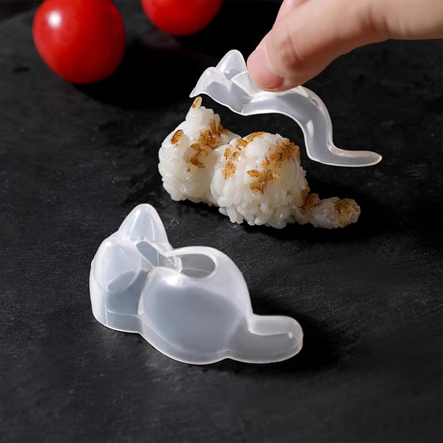 Cat Onigiri Mold Set Rice Ball Mold for Bento, Cat Shape Food Mold with Drain Holes for Rice Potato Carrot Puree(3 Pack)