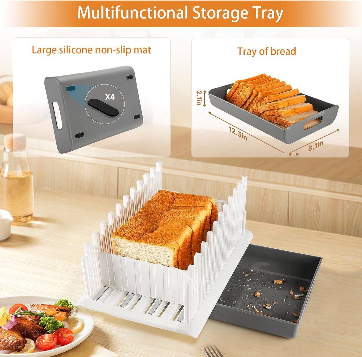 YONGAIJIA Bread Slicer Guide for Homemade Bread with Adjustable Thickness