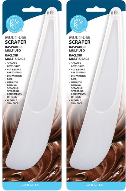 R&M Bowl Scraper Spatula 10.75" – Plastic Baking & Mixing Tool for Scraping Dough, Batter & Bowls