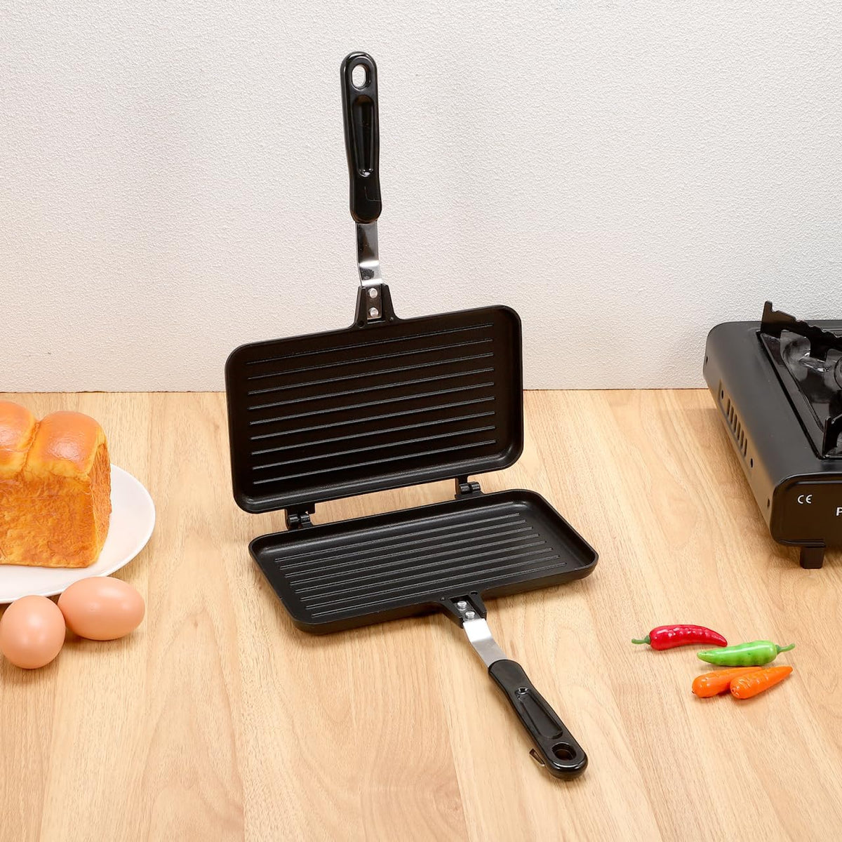 BESPORTBLE Double Sided Sandwich Frying Pan Non Stick Bakeware Baking Plate