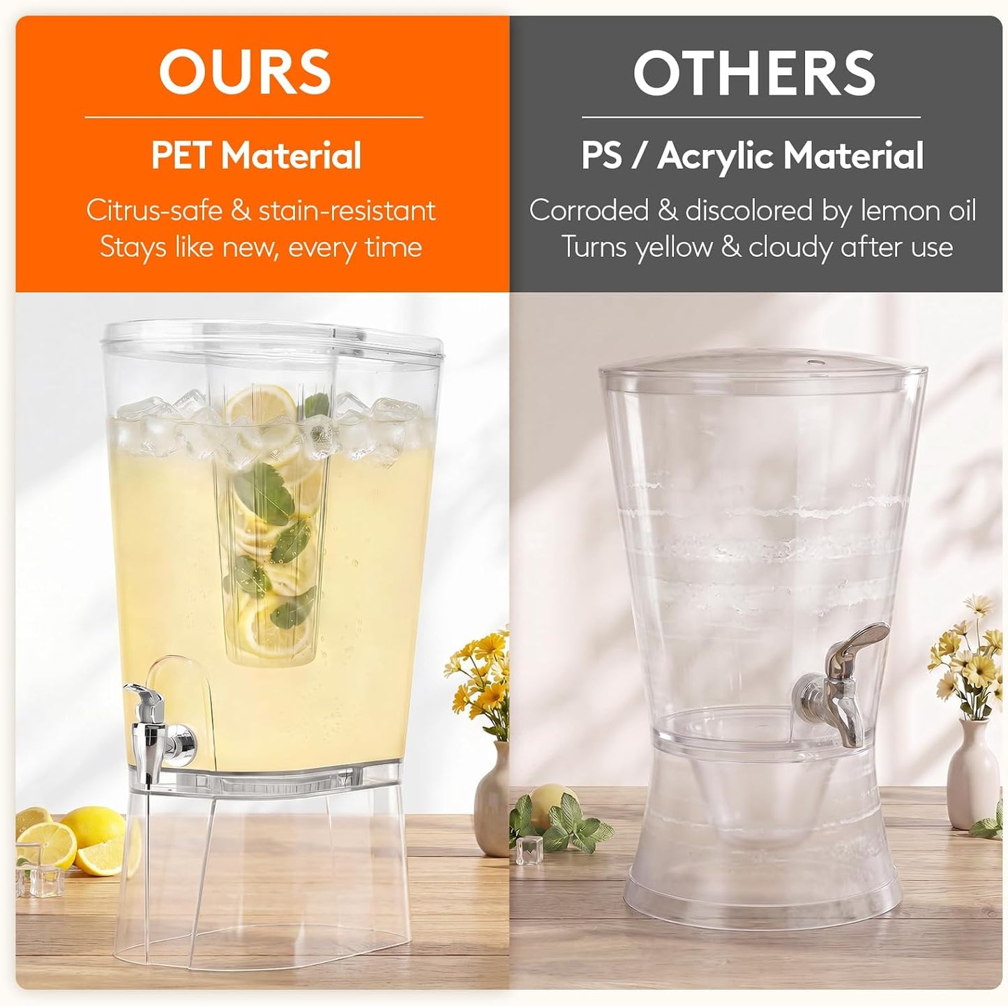 Lifewit 3 Gallon Drink Dispenser for Parties, Large Plastic Beverage Container with Fruit Infuser & Leak-Proof Spigot, BPA Free Water Pitcher for Juice/Tea/Lemonade - Ideal for Bar & Outdoor