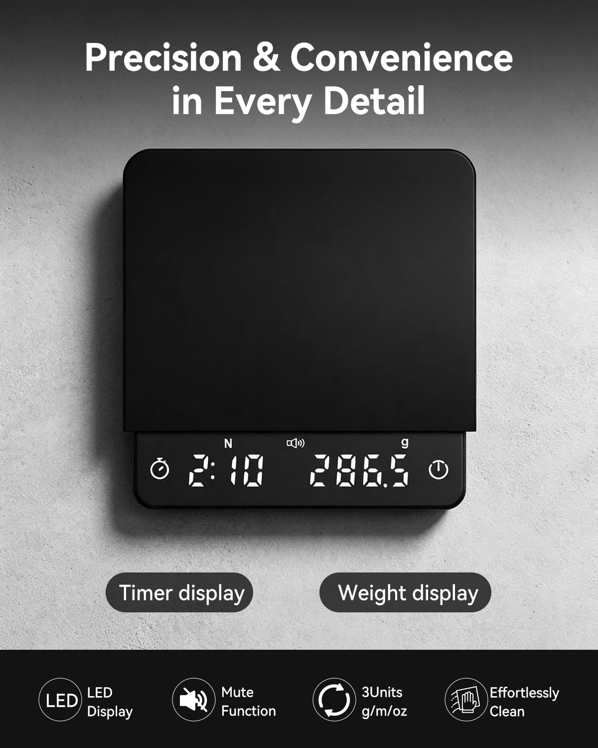 Espresso Coffee Scale with Timer 0.1g Precision Shot Scale