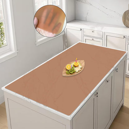 78.7"x23.6" Large Silicone Mat for Kitchen Counter, Heat Resistant Non-Slip Countertop Protector, Waterproof Silicone Craft Mat for Kitchen Island, Semitransparent