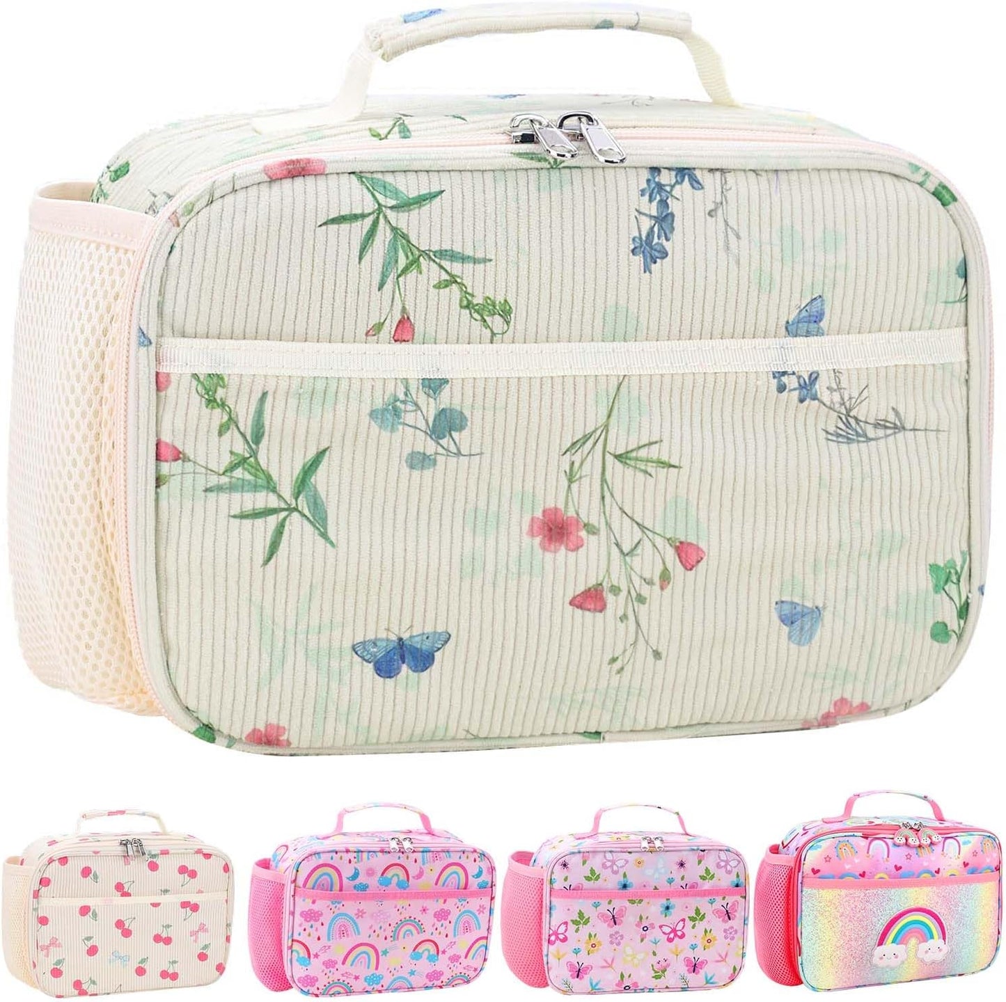 RHCPFOVR Kids Lunch Bag - Insulated Lunch Box for Boys Girls,Washable Lunch Bag and Reusable Toddler Leak-proof Lunchbox for School and Daycare - Colors A