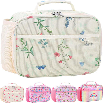 RHCPFOVR Kids Lunch Bag - Insulated Lunch Box for Boys Girls,Washable Lunch Bag and Reusable Toddler Leak-proof Lunchbox for School and Daycare - Colors A