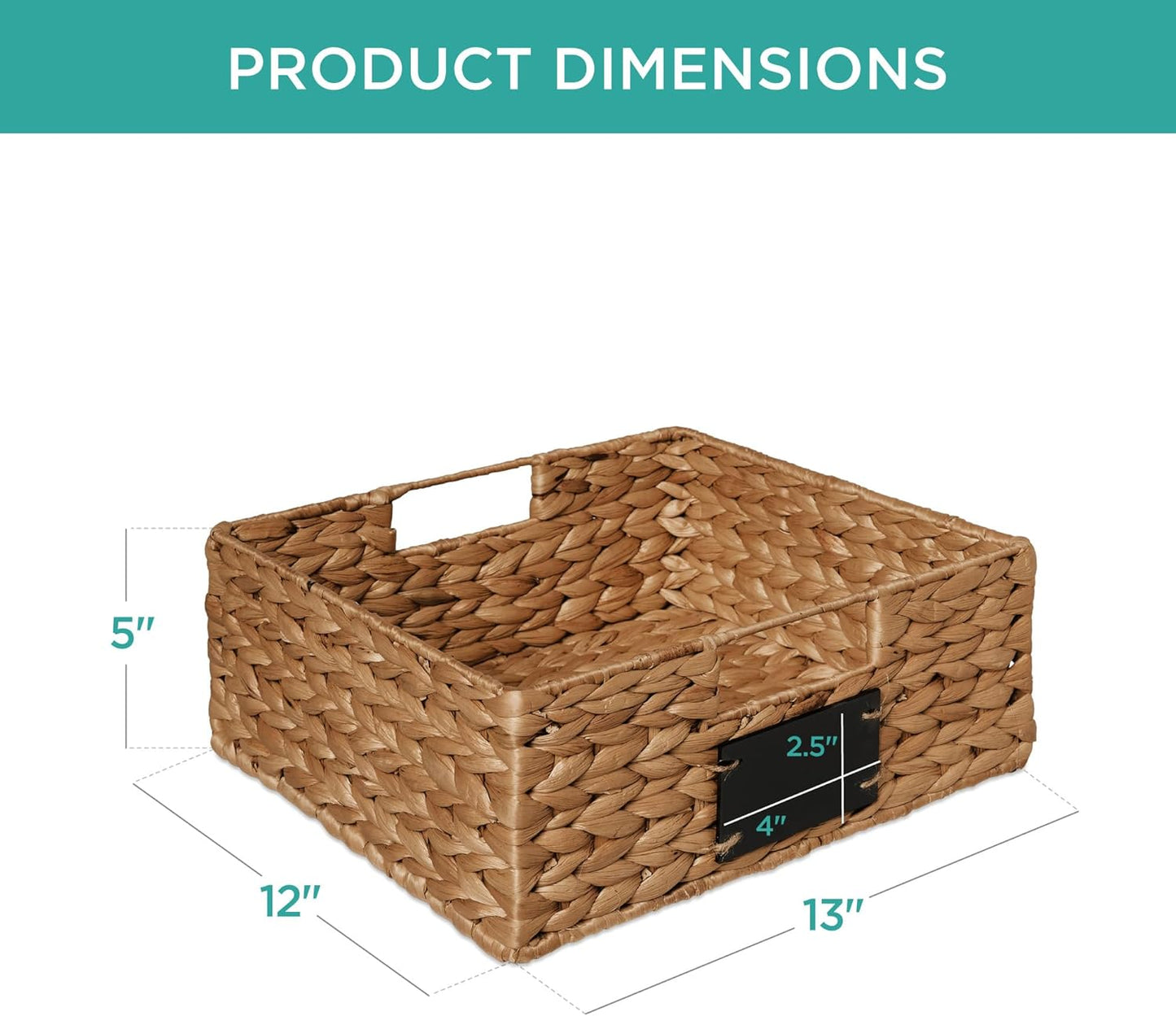 Best Choice Products Set of 4 9x12in Water Hyacinth Pantry Baskets, Woven Organizers w/Chalkboard Label, Chalk Marker - Natural