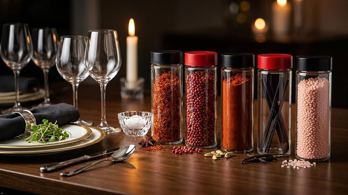 JARMING COLLECTIONS 16oz Glass Spice Shakers with Lids – Large Seasoning Containers with Shaker Tops for Kitchen, Pantry & Herb Storage
