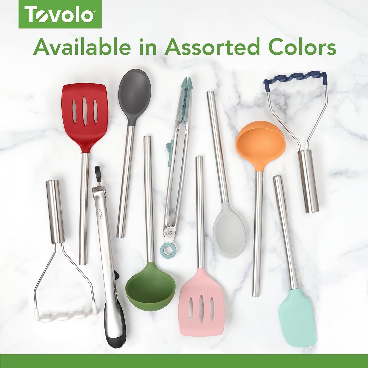 Tovolo Tongs With Silicone Tips Easy Grip 13” Long Kitchen Tongs Stainless Steel Handle For Cooking BBQ, Non Scratch Heat Resistant Locking Metal Silicone Tipped Dishwasher Safe BPA Free, Black