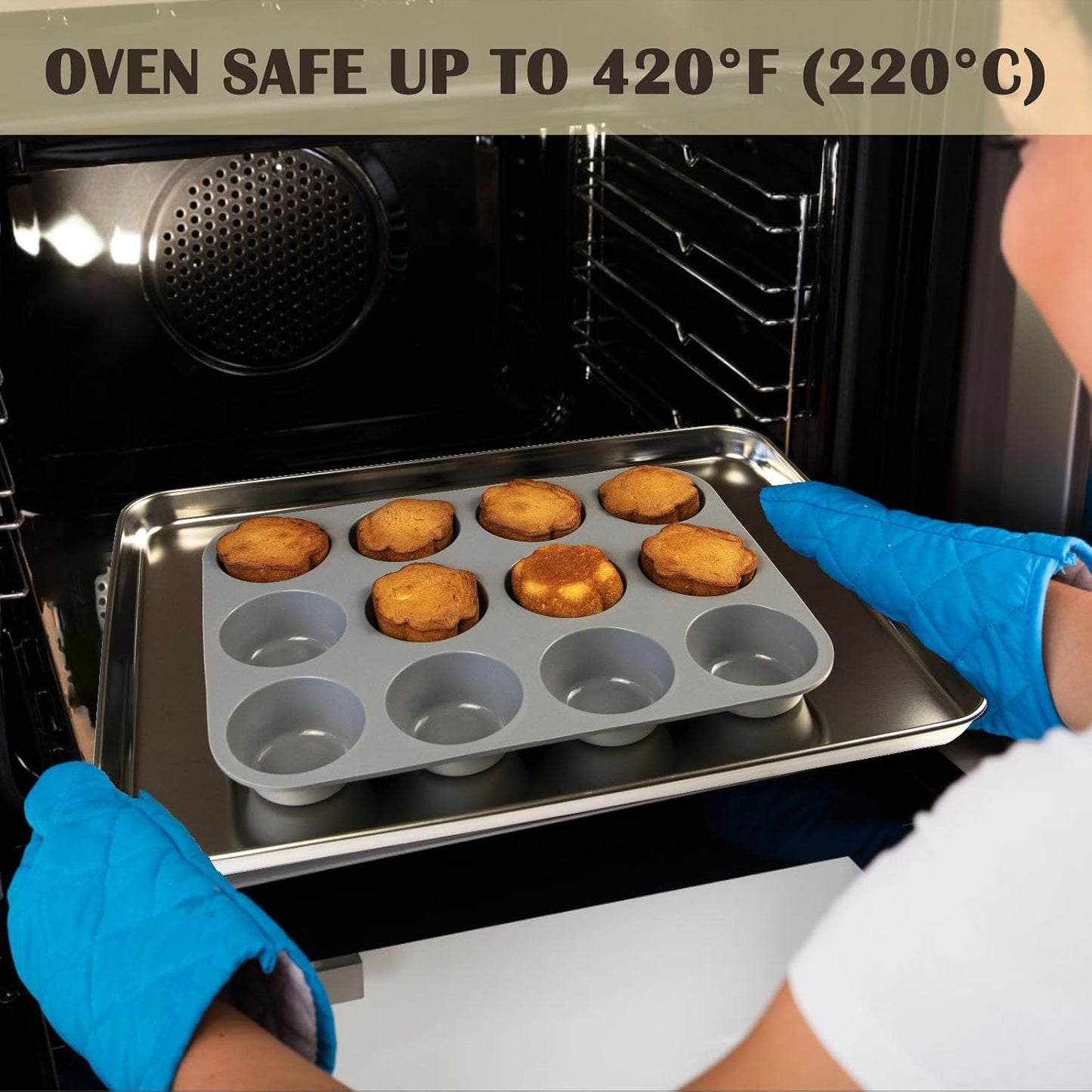 24 Cups Silicone Mini Muffin Pan Set, Nonstick Mini Cupcake Pans, BPA Free Small Muffin Tin for Baking, Set of 2 (Green+Purple)