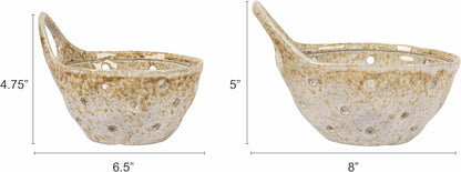 Creative Co-Op Stoneware Colanders with Handles, Set of 2