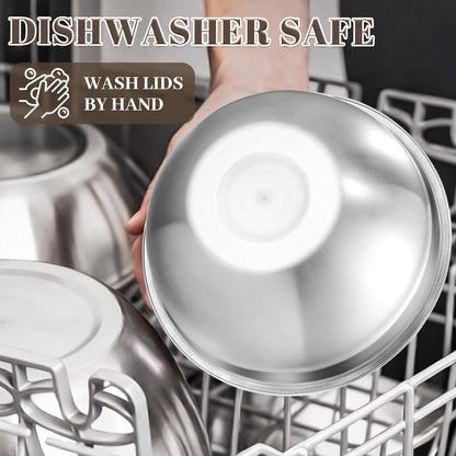 21PCS Mixing Bowls with Lids Set - 7 Nesting Mixing Bowls, 3 Graters, 11 Baking Tools, Lids, Stainless Steel Mixing Bowl for Mixing & Baking, Size 0.7/1.1/1.5/2.1/3.5/4/4.5 QT, Colorful