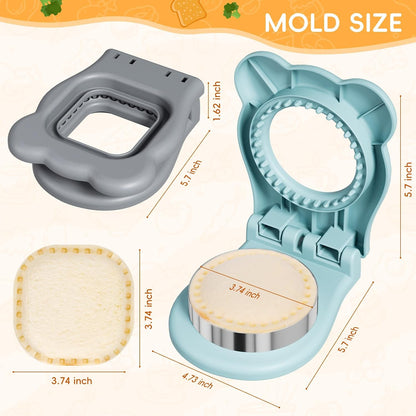 32PCS Sandwich Cutter and Sealer Set Sandwich Cutter for Kids, Vegetable Fruit Cutter Shapes with Food Picks for Kids School Lunch Bento Box Accessories Cookie Cutters