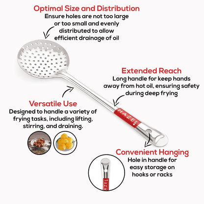 HAZEL Stainless Steel Cake Pie & Pastry Serving Spoon with Handle Slicer Lifter, Silver