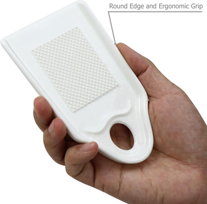 EIKS Porcelain Grater Plate Grinding Dish, Cooking Preparation Tool