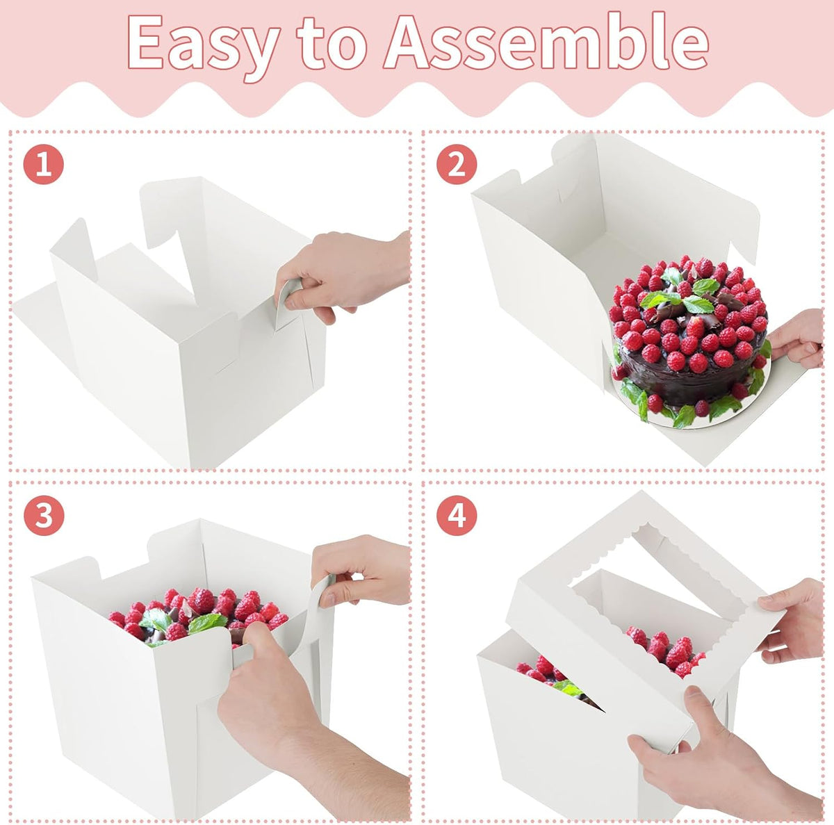 WINKIO Cake Boxes 12 inch, Cake Carrier Holder, Storage Transport Container