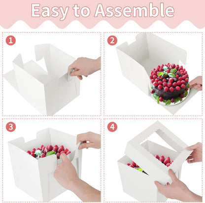 WINKIO Cake Boxes 12 inch, Cake Carrier Holder, Storage Transport Container
