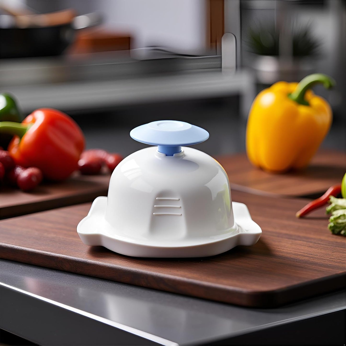 Blue Food Safety Holder for Mandolin or Grater, Finger Anti-Cut Protectors for Mandoline Slicer, Food Slicer Cutter Finger Guard