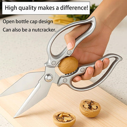Kitchen Shears Heavy Duty Kitchen Scissors Stainless Steel Sharp Cooking Shears for Chicken Meat Poultry Fish Vegetables Multipurpose Utility Food Kitchen Scissors, Gifts for Women（Sliver）