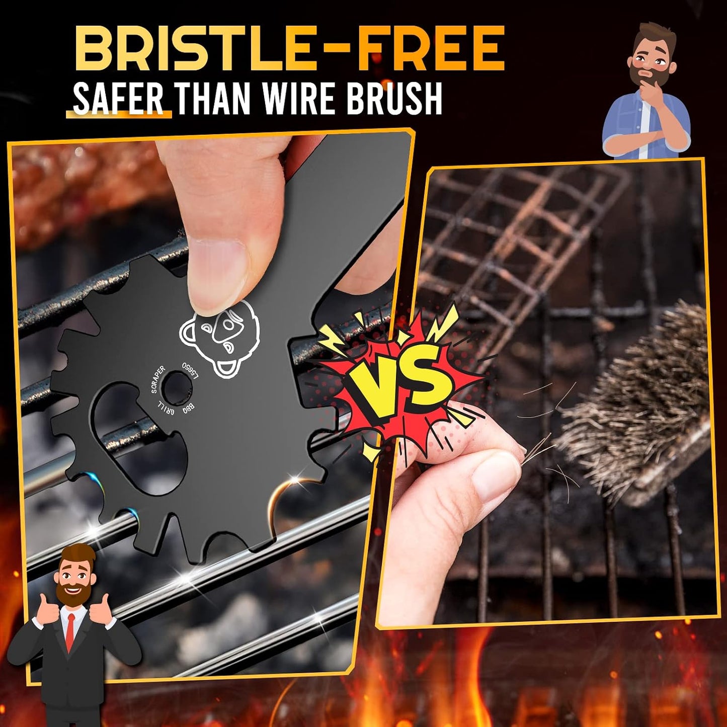 Grilling Gifts for Men Stocking Stuffers BBQ Grill Scraper: Women Gifts for Christmas Grill Accessories Cleaner Scraper Cool Stuff Gadgets for Teens Adults Husband Dad Birthday Gifts Kitchen Gadgets