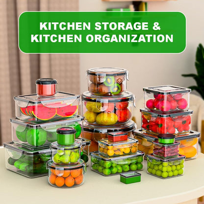 62 Pcs Large Food Storage Containers with Lids Airtight,Total 656OZ(31 Containers &31 Lids), Reusable BPA-Free Plastic Food Container for Kitchen Organization, Leakproof Meal-Prep Containers for Lunch