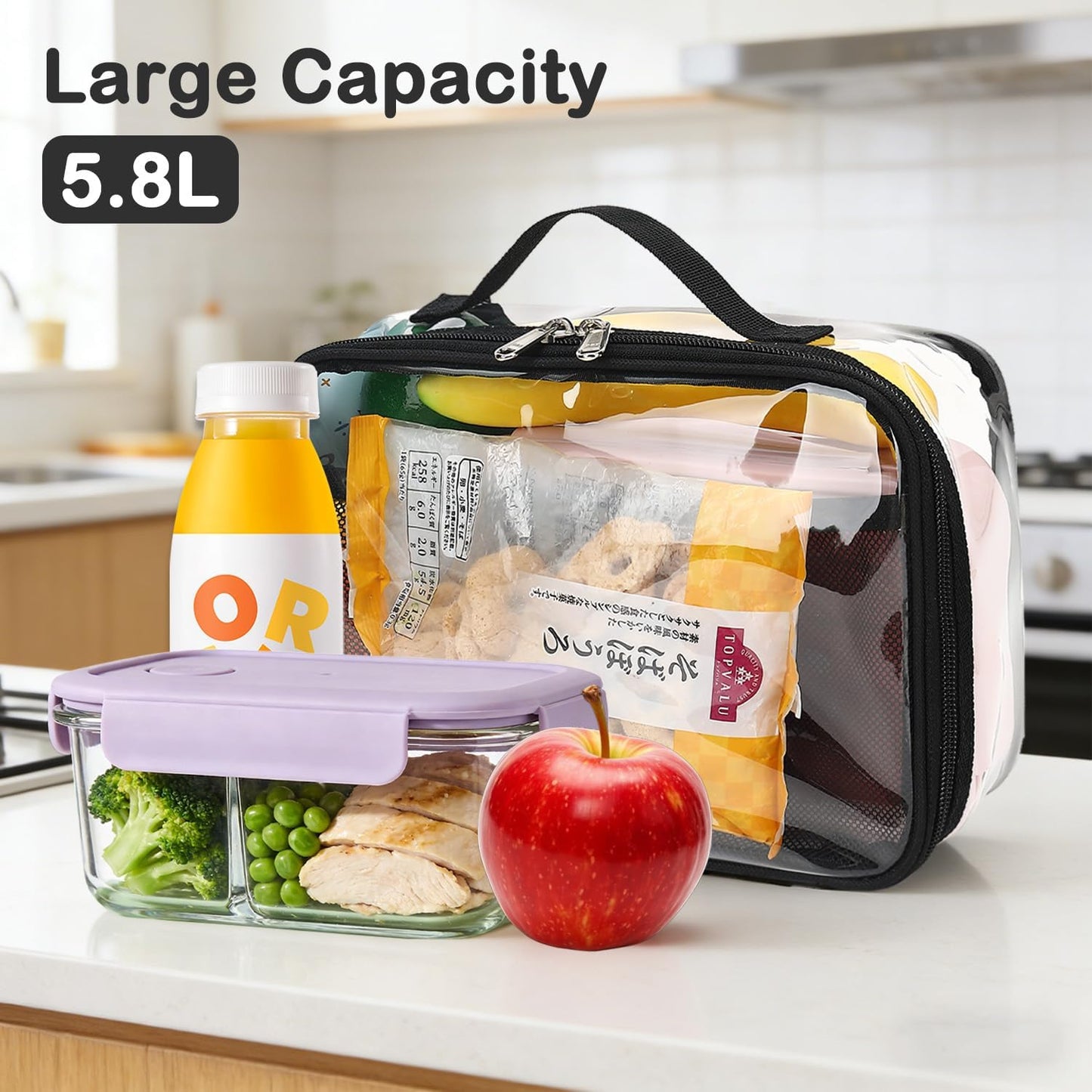 FlowFly Kids Lunch box Insulated Soft Bag Mini Cooler Back to School Thermal Meal Tote Kit for Girls, Boys, Black