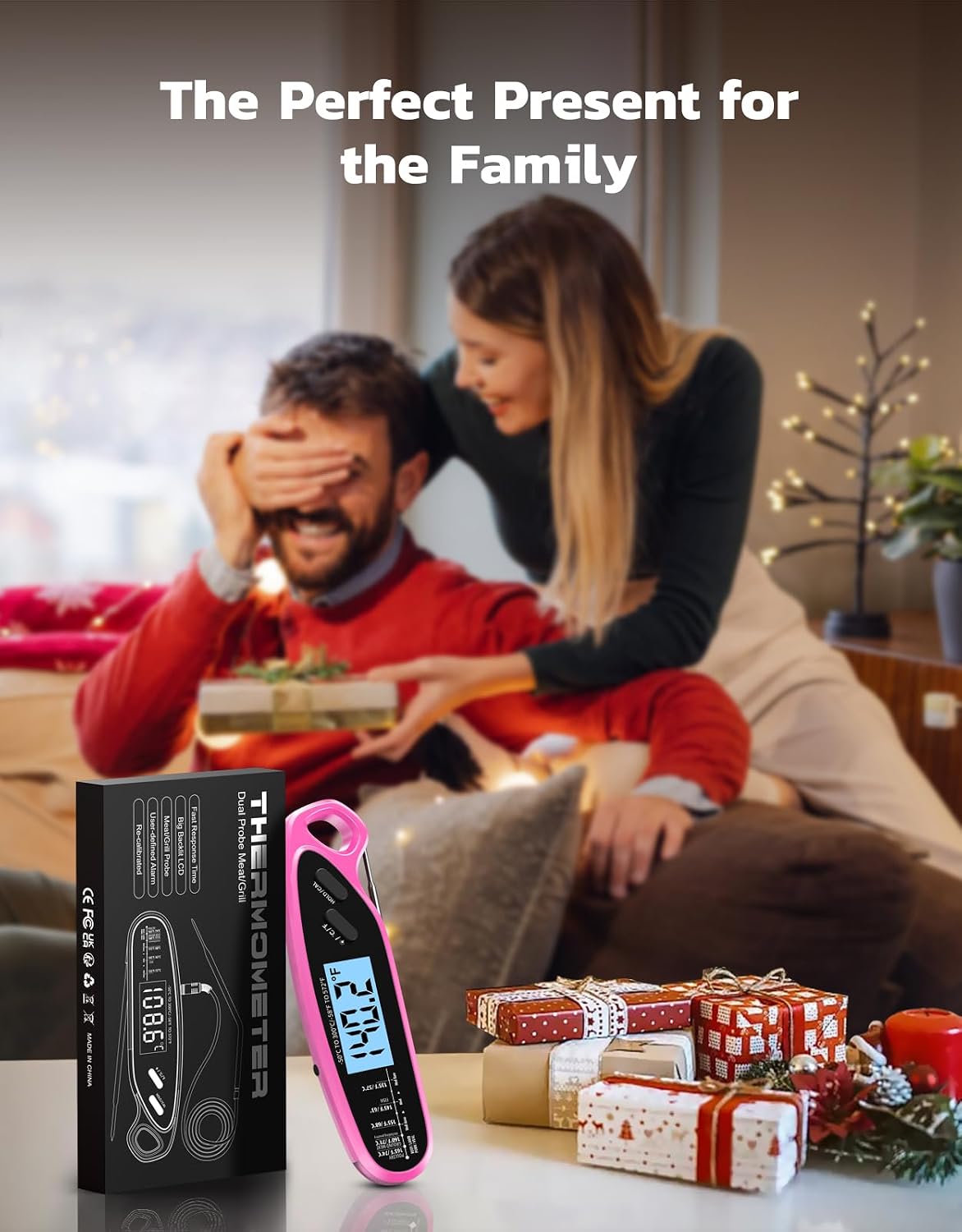 Instant Read Meat Thermometer Digital for Cooking with Dual Probe