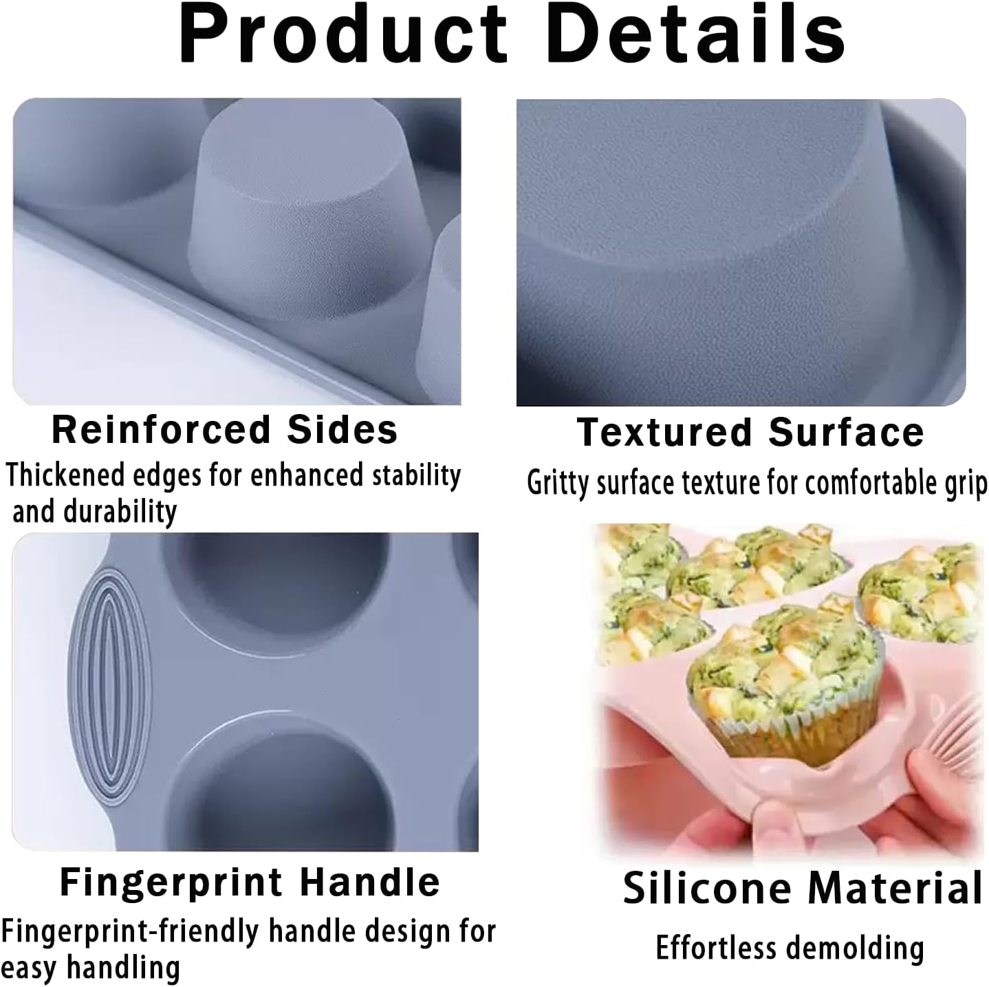 3 Pack 6 Cup Silicone Muffin Pan Set with 18 Reusable Silicone Baking Cups,Nonstick Silicone Cupcake Pan for Baking Muffins,Cupcakes,Easy Release & Dishwasher Safe