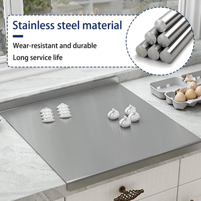 316 Stainless Steel Cutting Mat with Raised Lip and Non Slip Silicone Pad for Kitchen Countertop Chopping Meat Slicing Fruit Dicing Vegetable Easy Cleaning 300 * 400 * 1.5mm 316 stainless steel