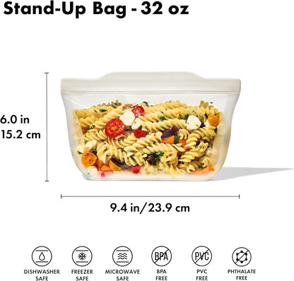 OXO Good Grips Silicone Reusable Bag - Stand-Up Cup (8 oz) - Oat