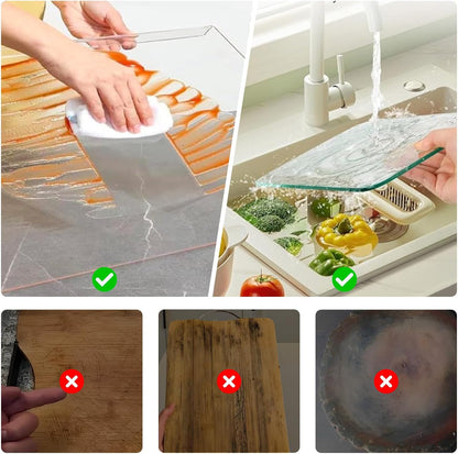 3-Piece Acrylic Cutting Board Set with Counter Lip, 3 Sizes (17.5x13.5/16x12/11.5x7.5Inch) for Kitchen Countertops, Non-Slip Durable Black Countertop Protector, Ideal for Home Decor Housewarming Gifts